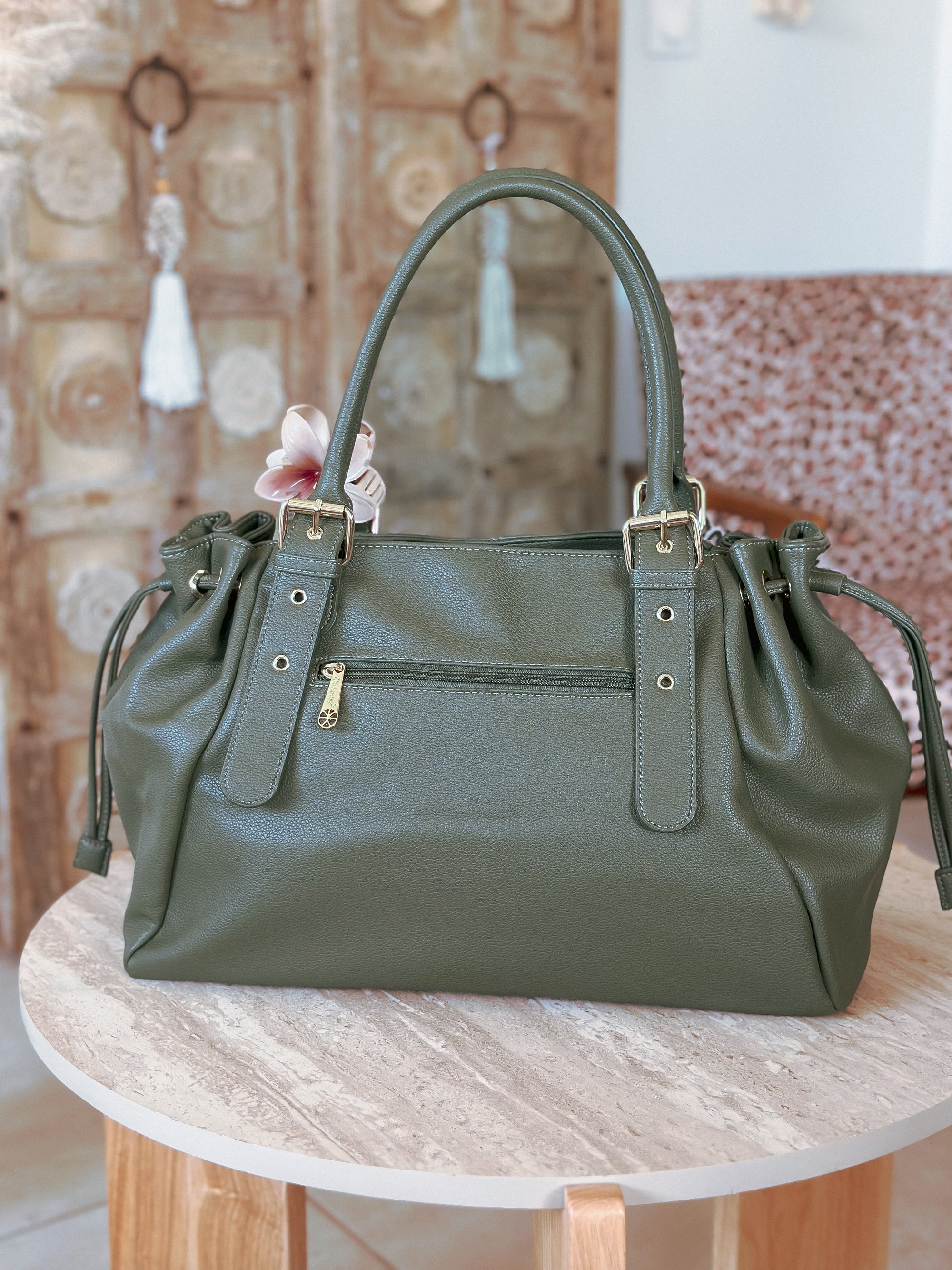 Sac de travail femme kaki Alma Mëya grand format