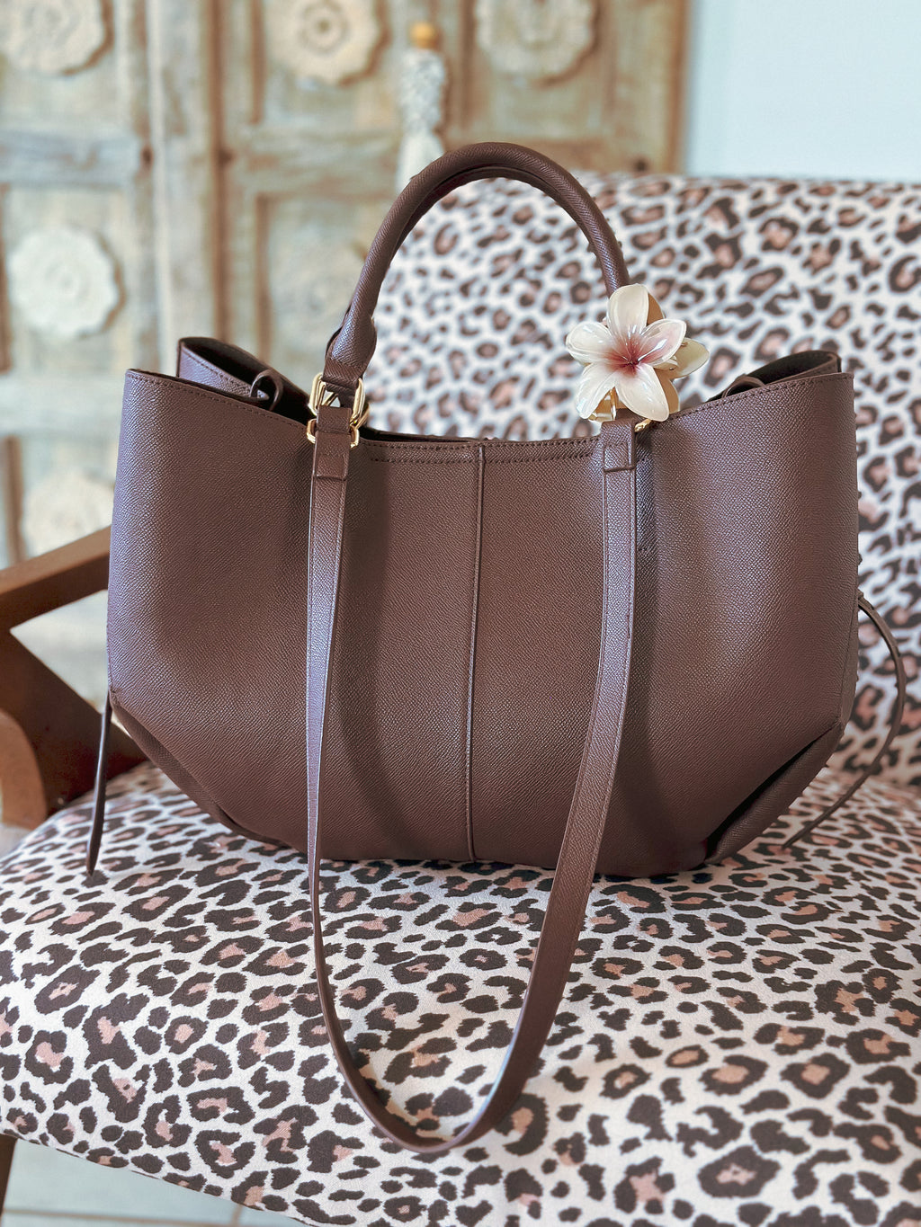 Grand sac de cours femme livia marron Mëya pour la rentrée