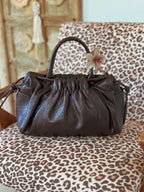 Sac à main chocolat femme Lou Mëya avec bandoulière