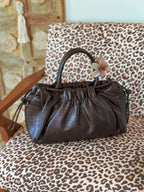 Sac à main chocolat femme Lou Mëya avec bandoulière