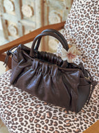 Sac à main chocolat femme Lou Mëya avec bandoulière