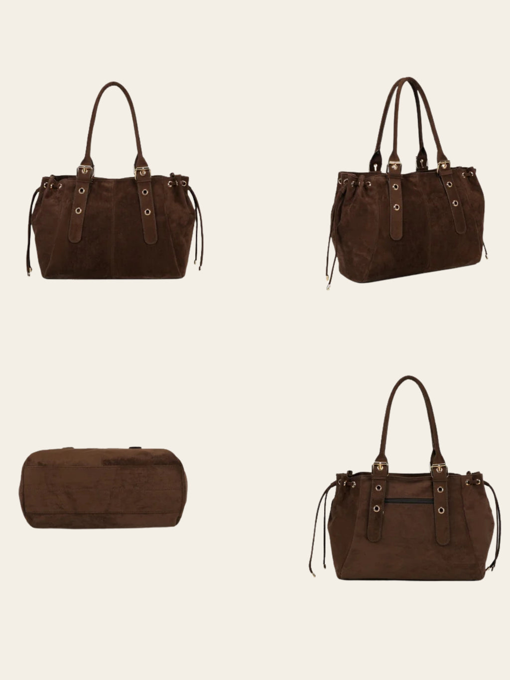 Sac Mariela - Grand cabas suédine marron