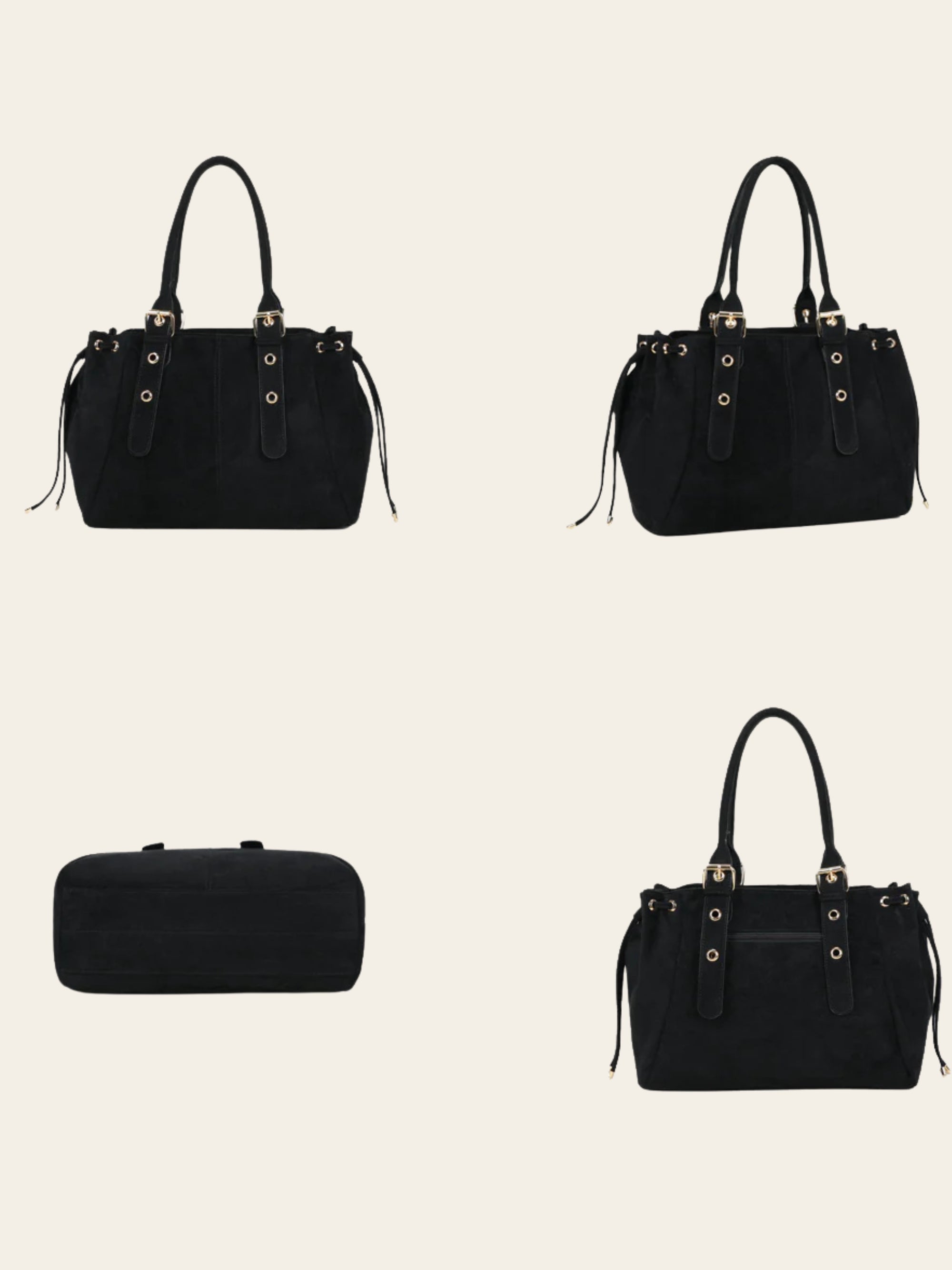 Sac Mariela - Grand cabas suédine noir
