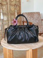 Sac à main noir femme Lou Mëya avec bandoulière