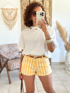Short Alexa - Rayé jaune