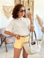 Short Alexa - Rayé jaune
