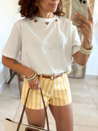 Short Alexa - Rayé jaune