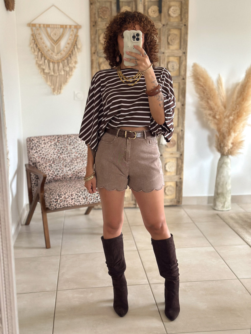 Short Lys - Taupe festonné