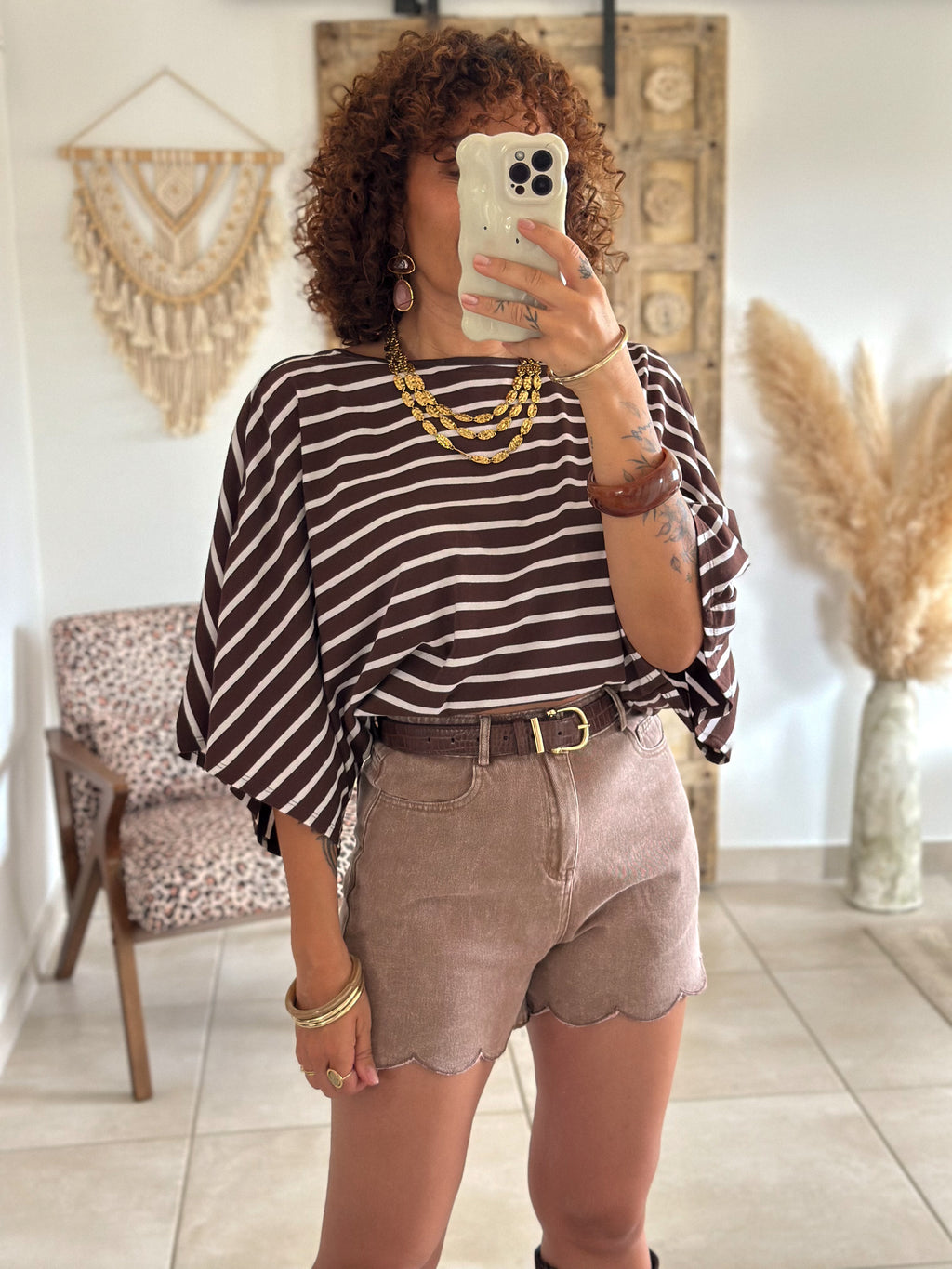 Short Lys - Taupe festonné