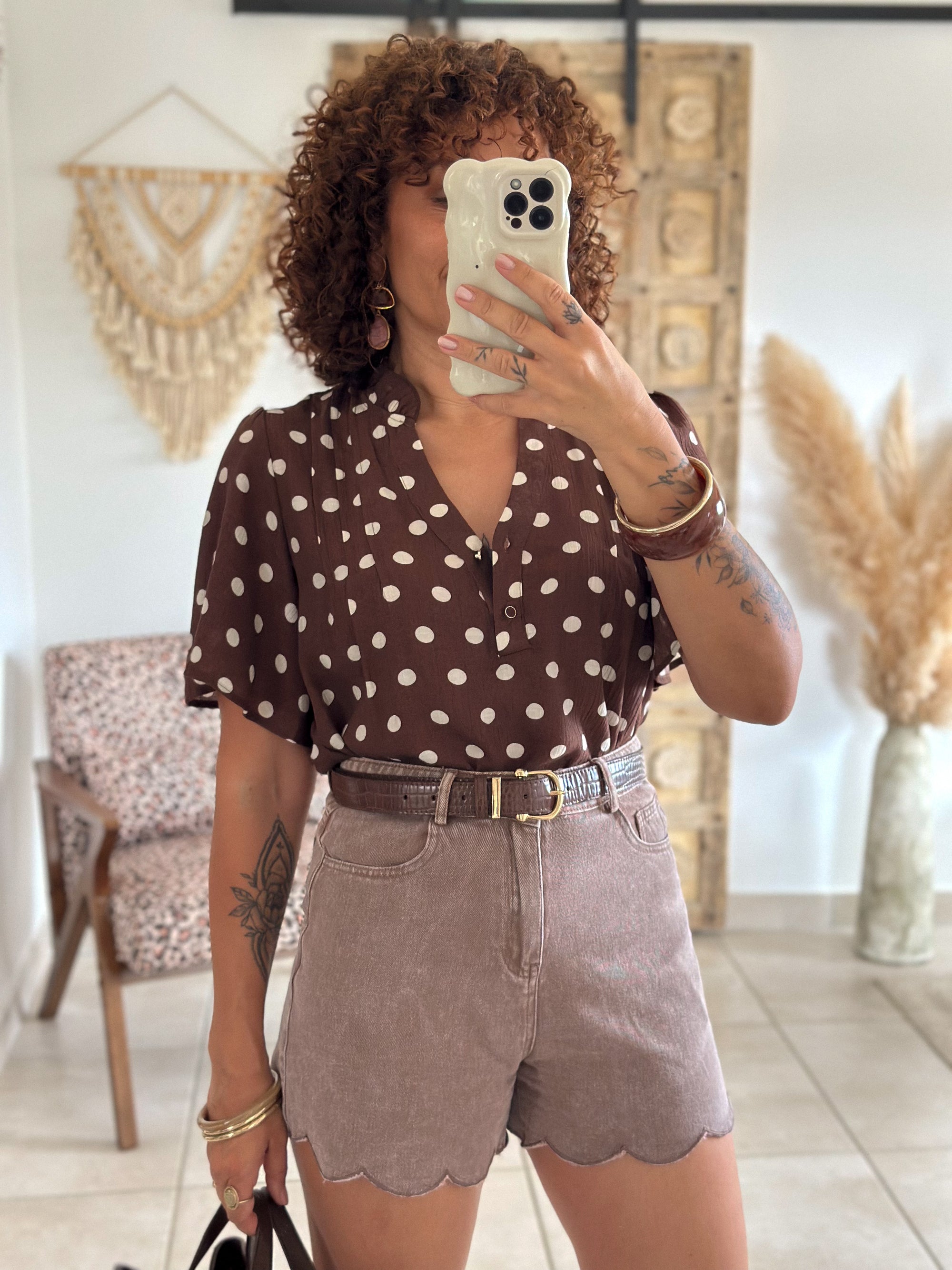 Short Lys - Taupe festonné