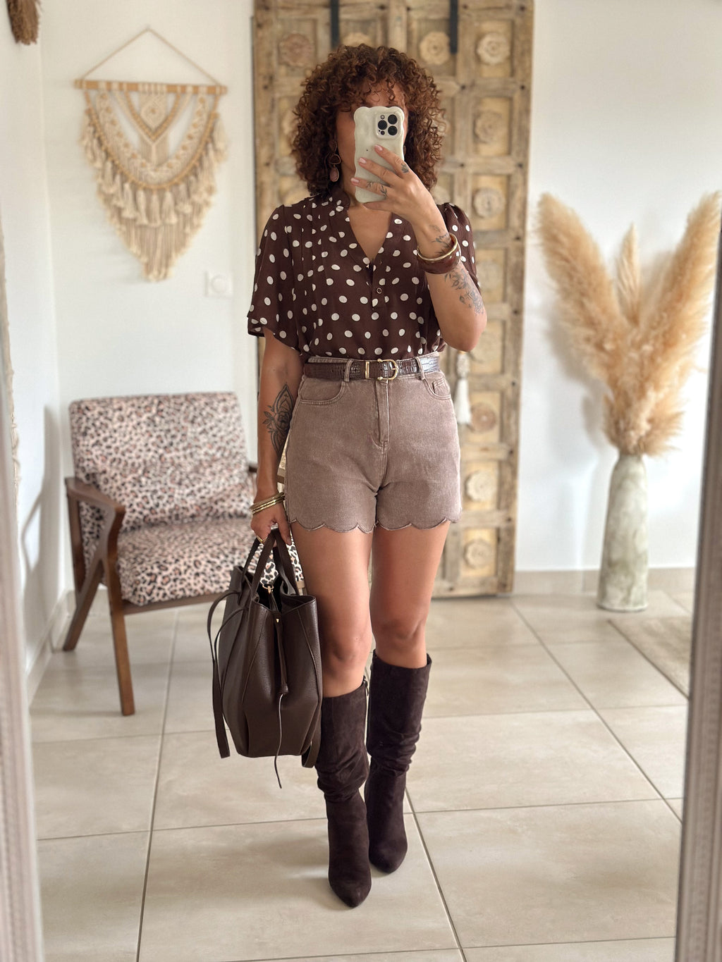 Short Lys - Taupe festonné