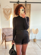 Short Milia - Noir à dentelle