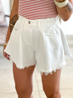 Short Nemati - blanc franges