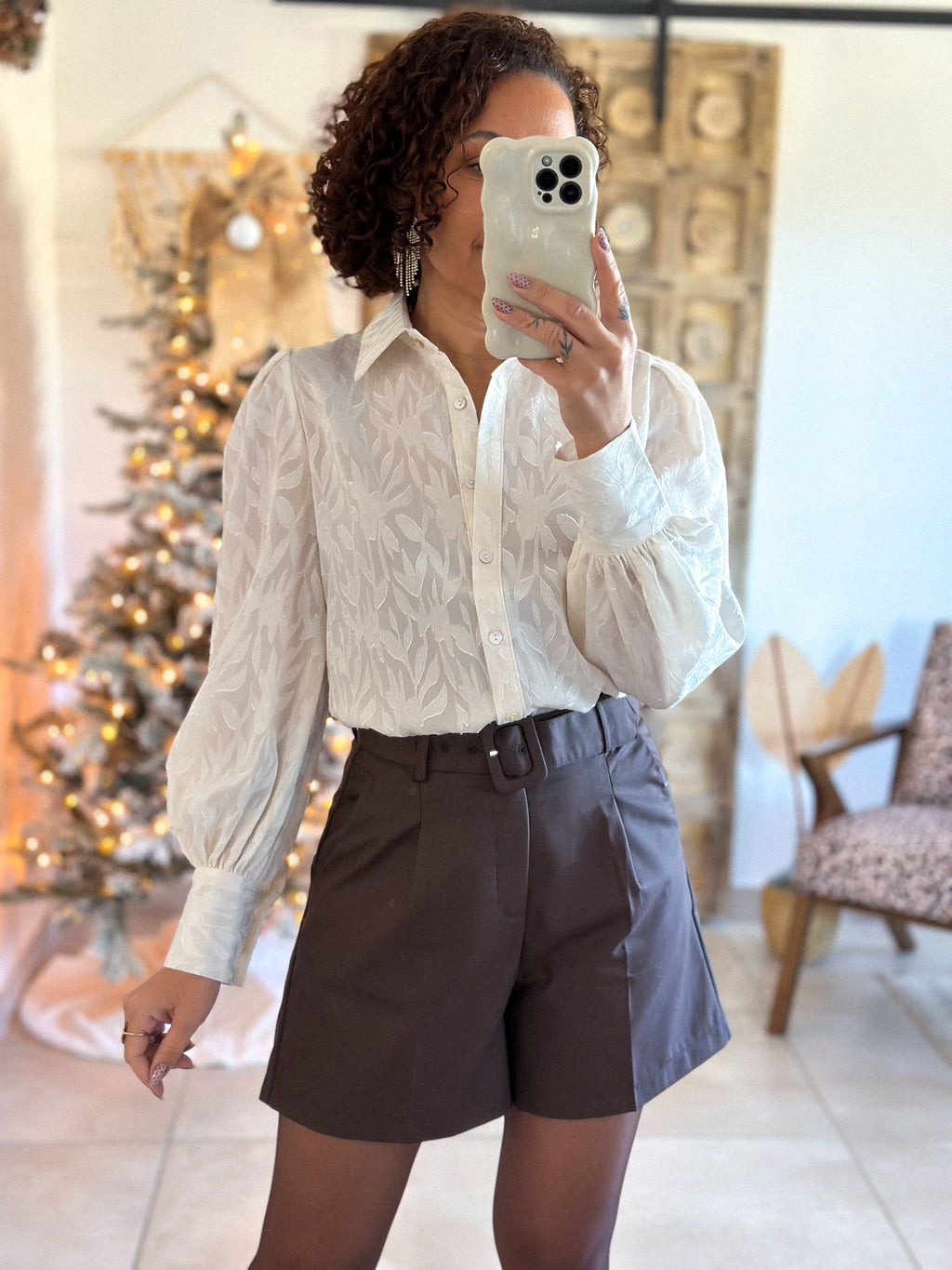 Short Rosa - Taille haute marron