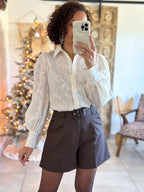 Short Rosa - Taille haute marron