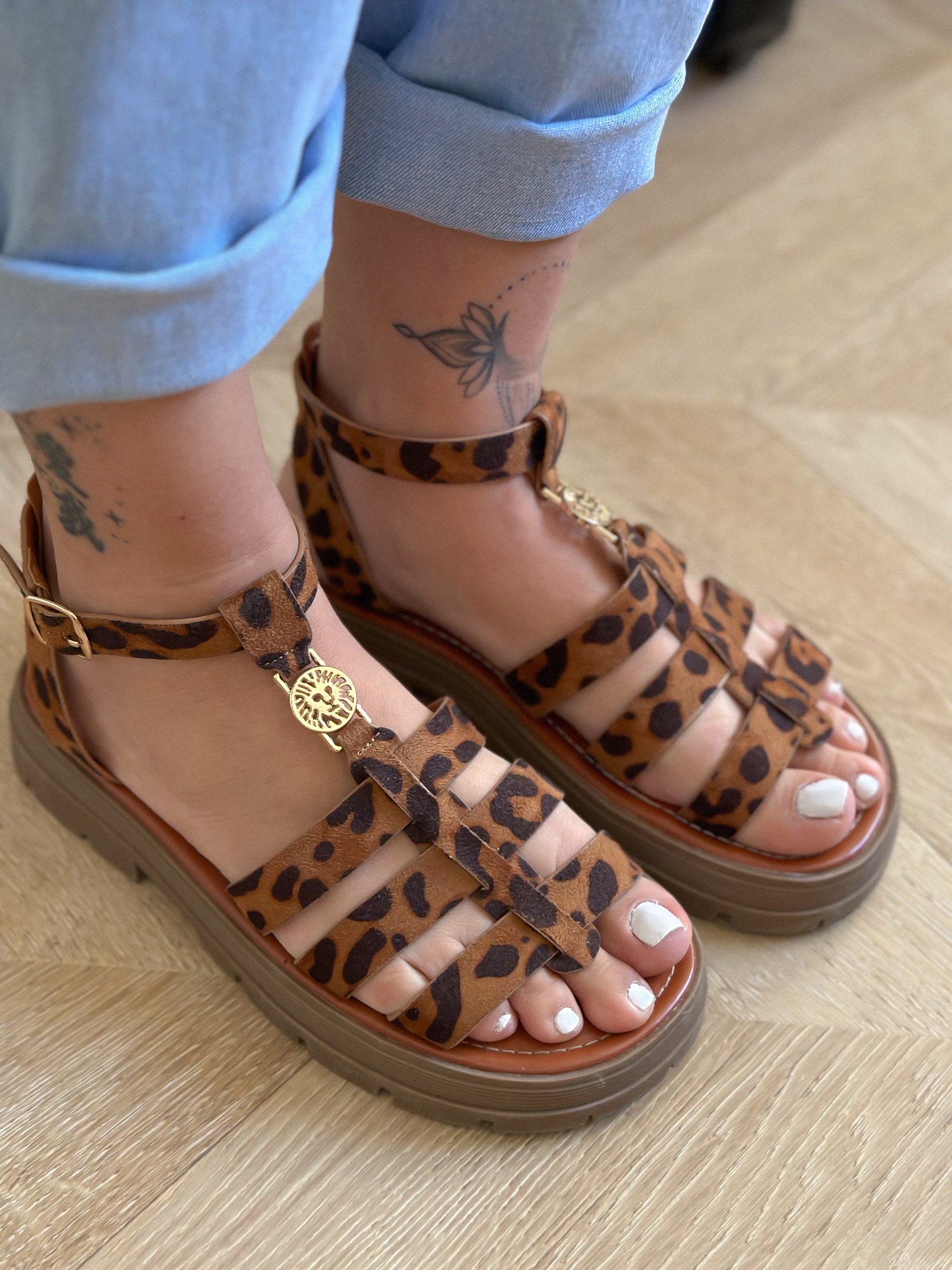 Sandales Gaïa - Spartiates léopard