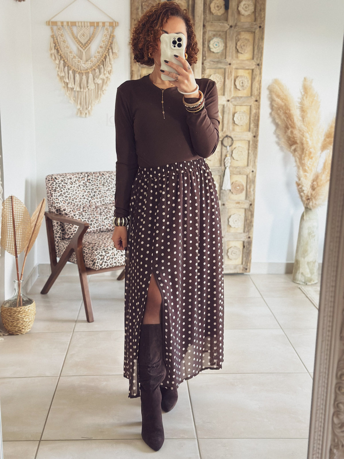 Top Lina – Manches longues Marron