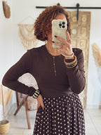 T-shirt Lina – Manches longues Marron