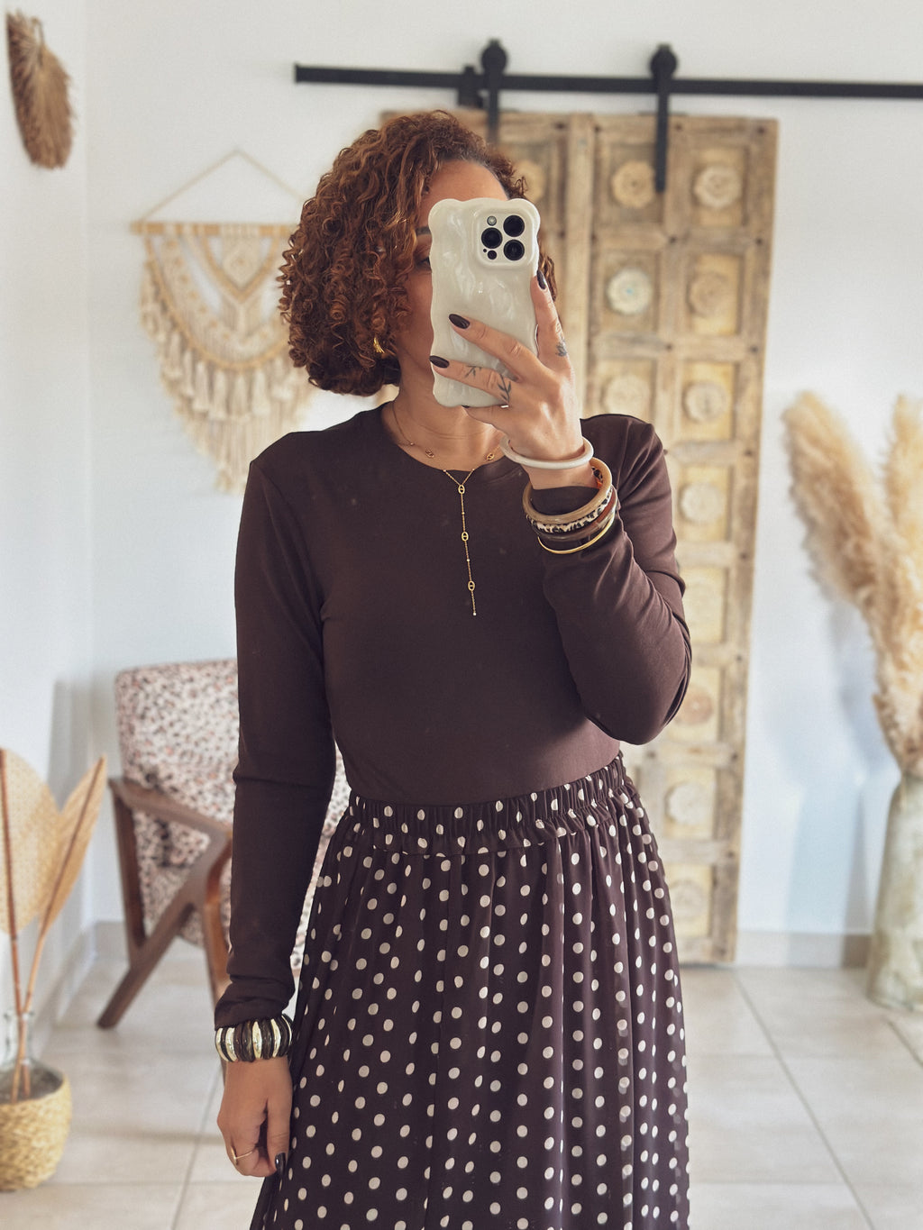 T-shirt Lina – Manches longues Marron