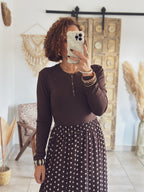 T-shirt Lina – Manches longues Marron