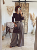 T-shirt Lina – Manches longues Marron