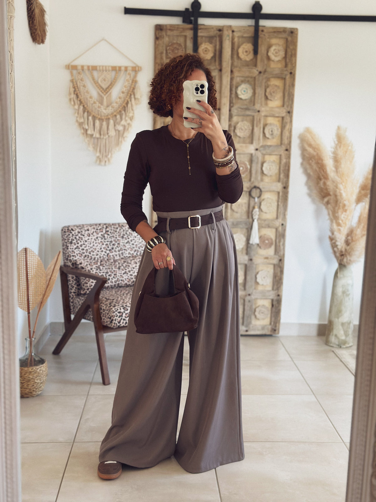 Top Lina – Long Sleeves Brown