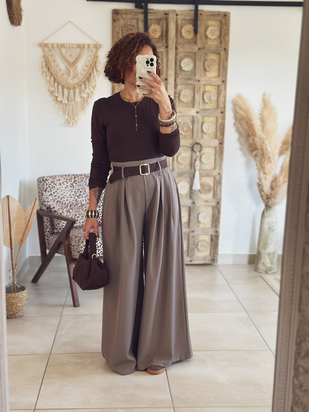 T-shirt Lina – Manches longues Marron