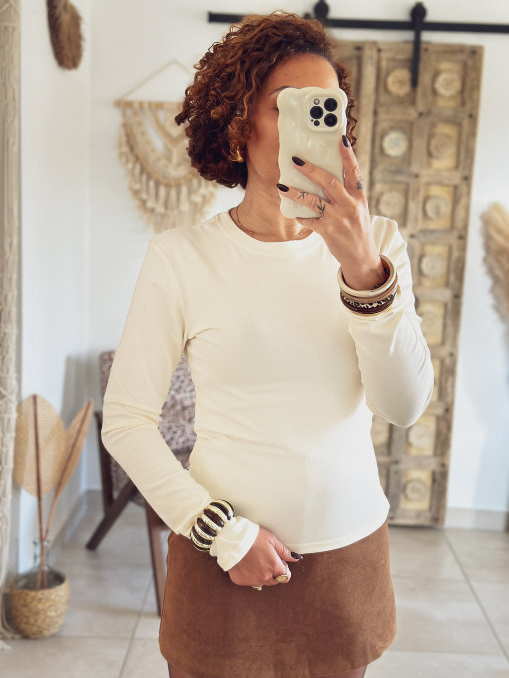 T-shirt Lina – Manches longues Écru