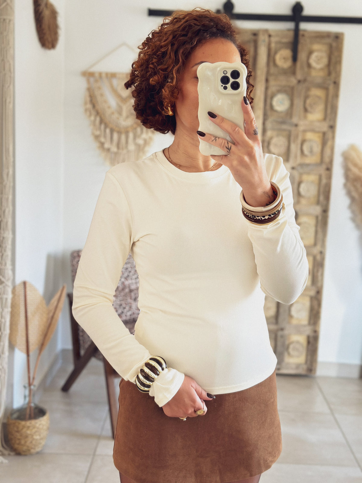 Lina Top – Long Sleeves Ecru