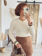 T-shirt Lina – Manches longues Écru