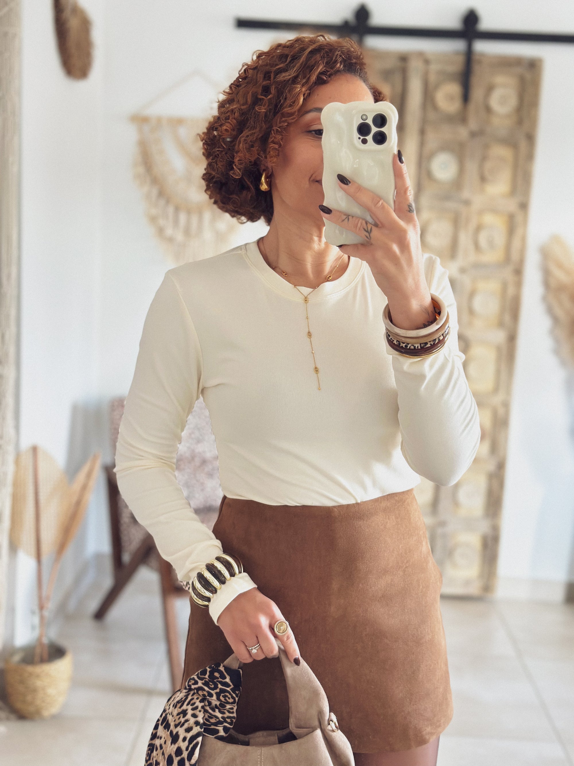 T-shirt Lina – Manches longues Écru