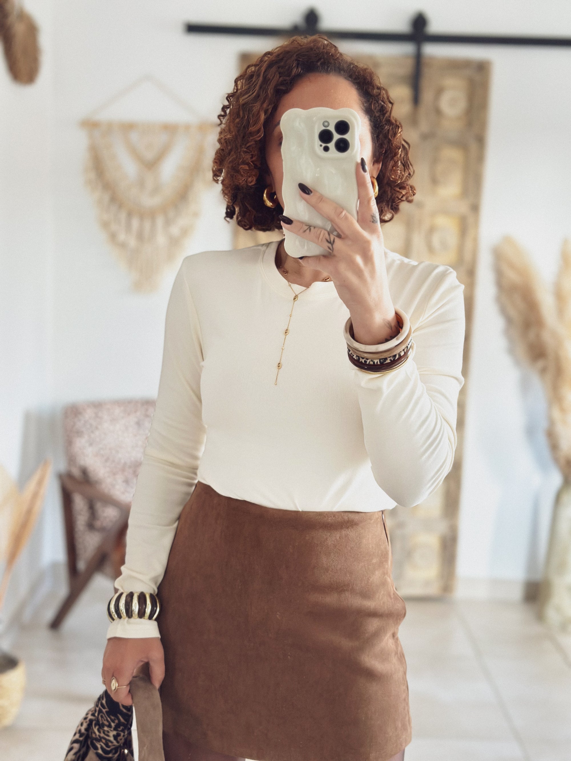 T-shirt Lina – Manches longues Écru