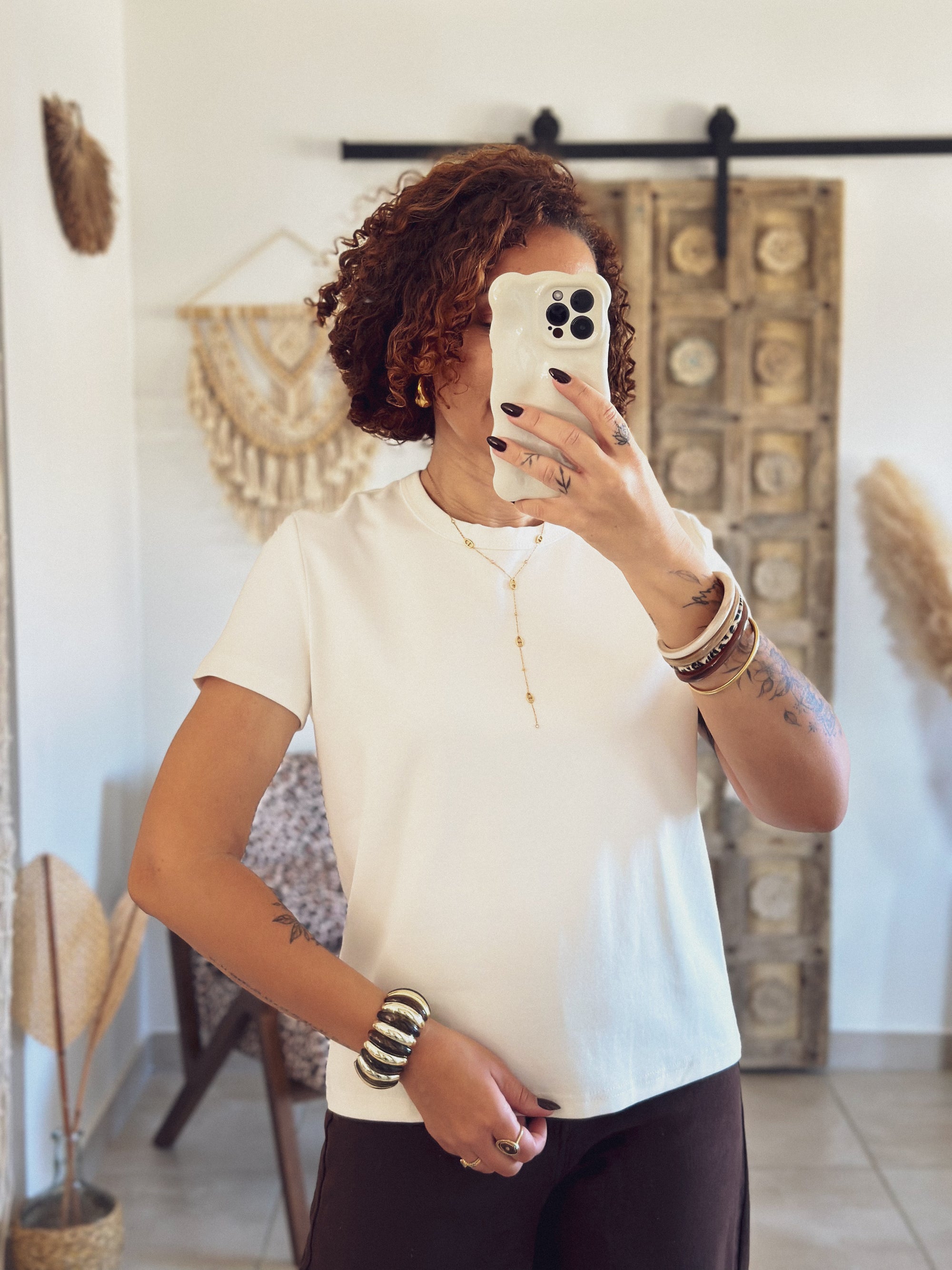 T-shirt Olivia – Manches courtes Beige