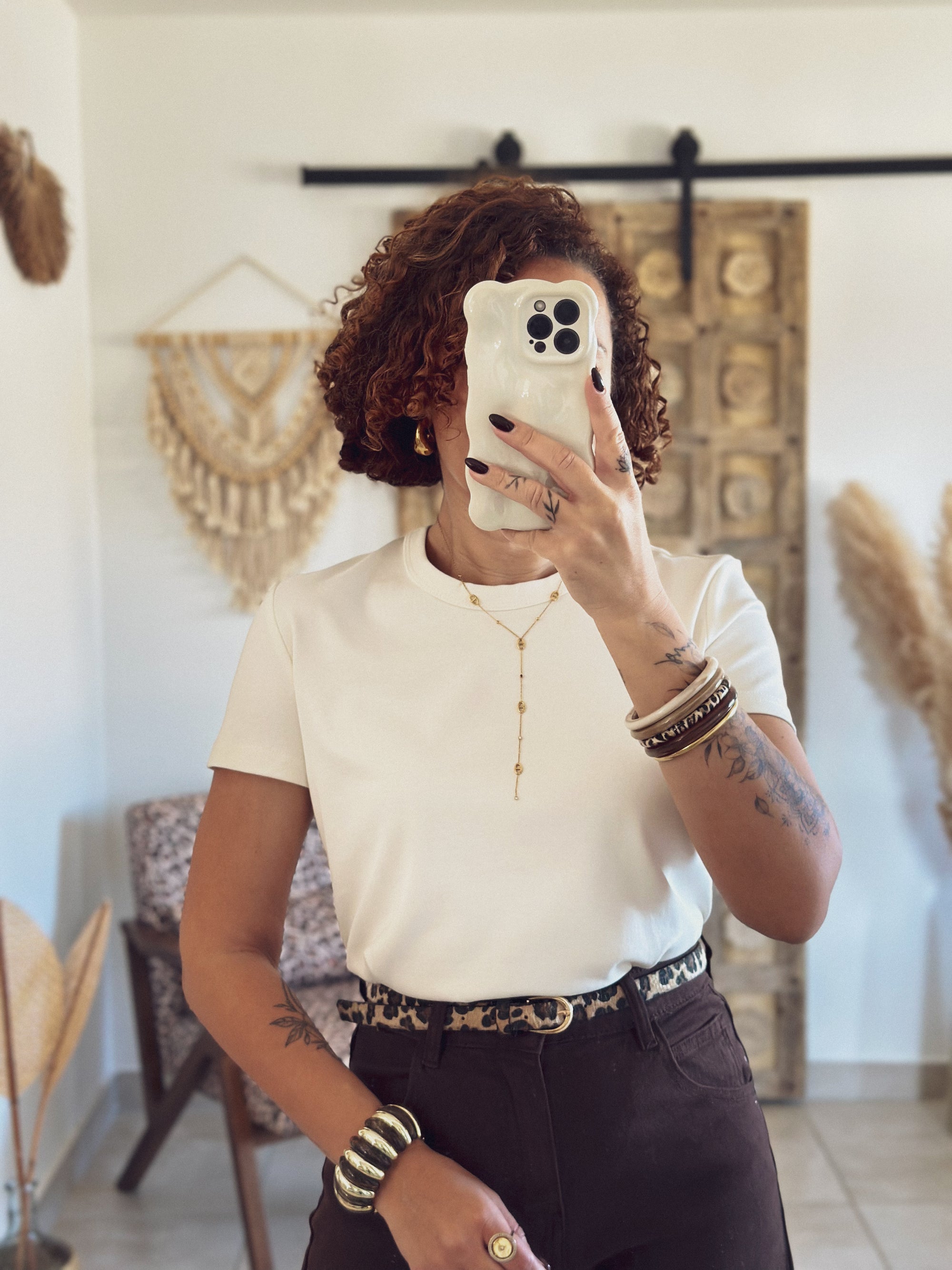 T-shirt Olivia – Manches courtes Beige