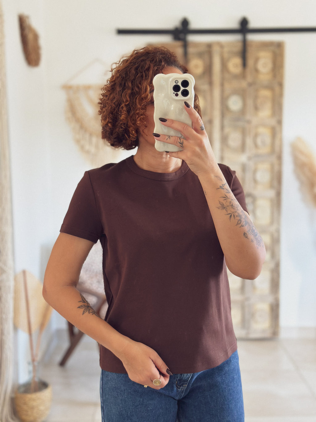 T-shirt Olivia – Manches courtes Chocolat