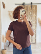 T-shirt Olivia – Manches courtes Chocolat