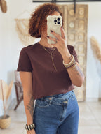 T-shirt Olivia – Manches courtes Chocolat