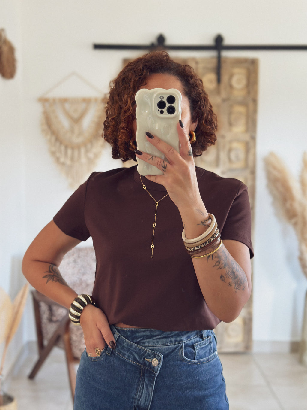 T-shirt Olivia – Manches courtes Chocolat