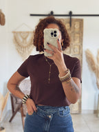 T-shirt Olivia – Manches courtes Chocolat