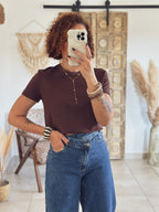 T-shirt Olivia – Manches courtes Chocolat