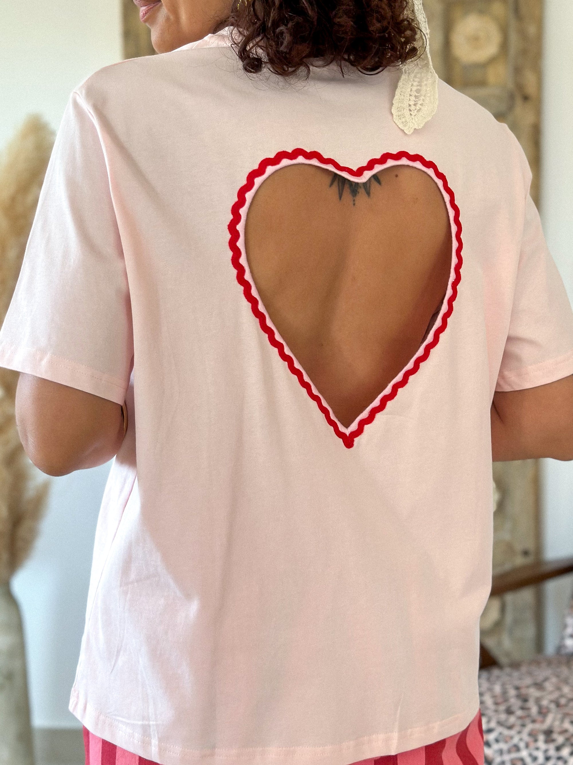 T-Shirt Coeur - Rose