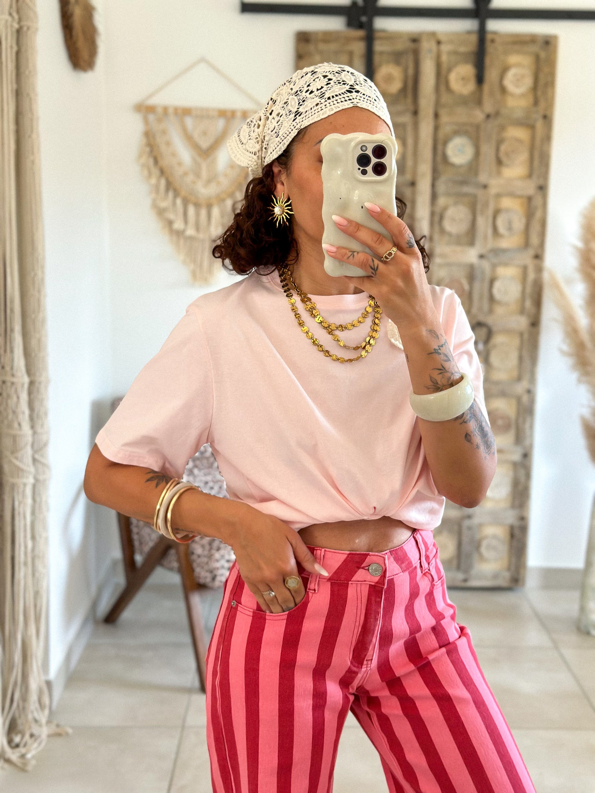T-Shirt Coeur - Rose