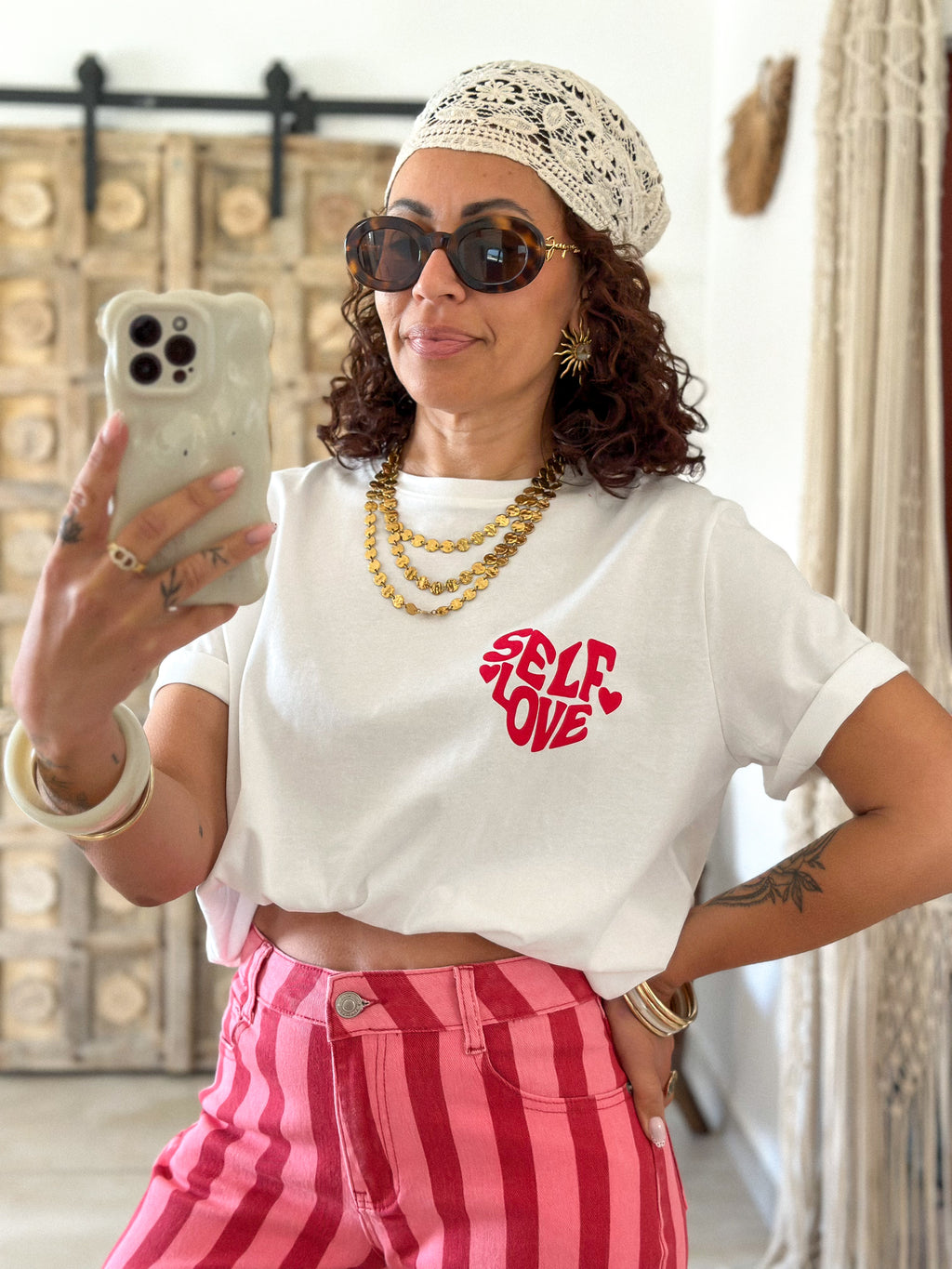 T-Shirt Self Love - Blanc