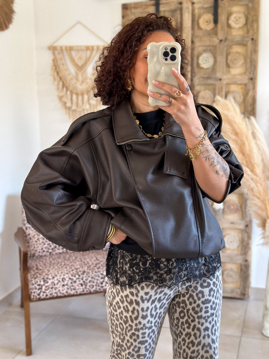 T-shirt Solene - Dentelle noir