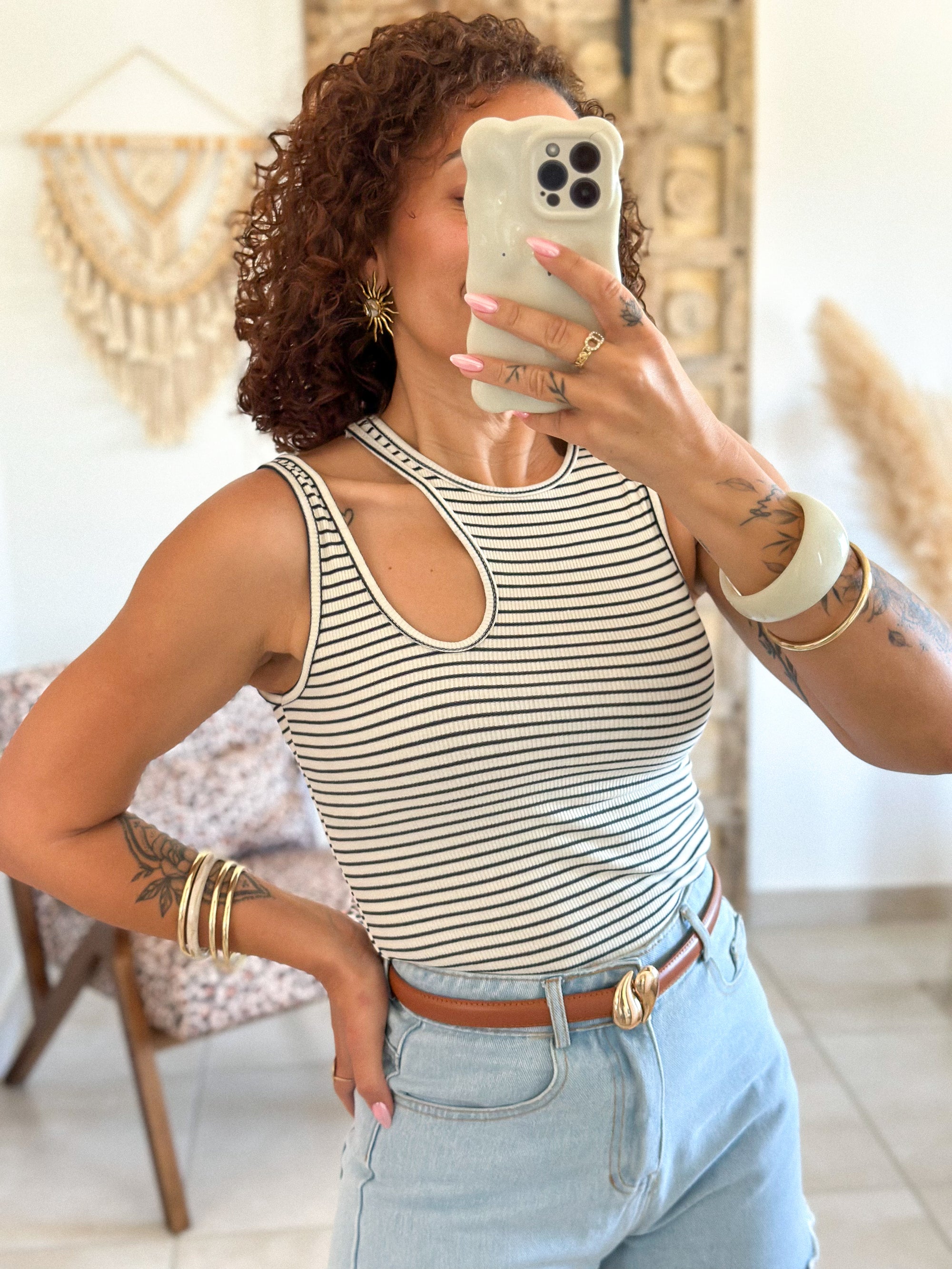 Top Anissa - Rayé marine