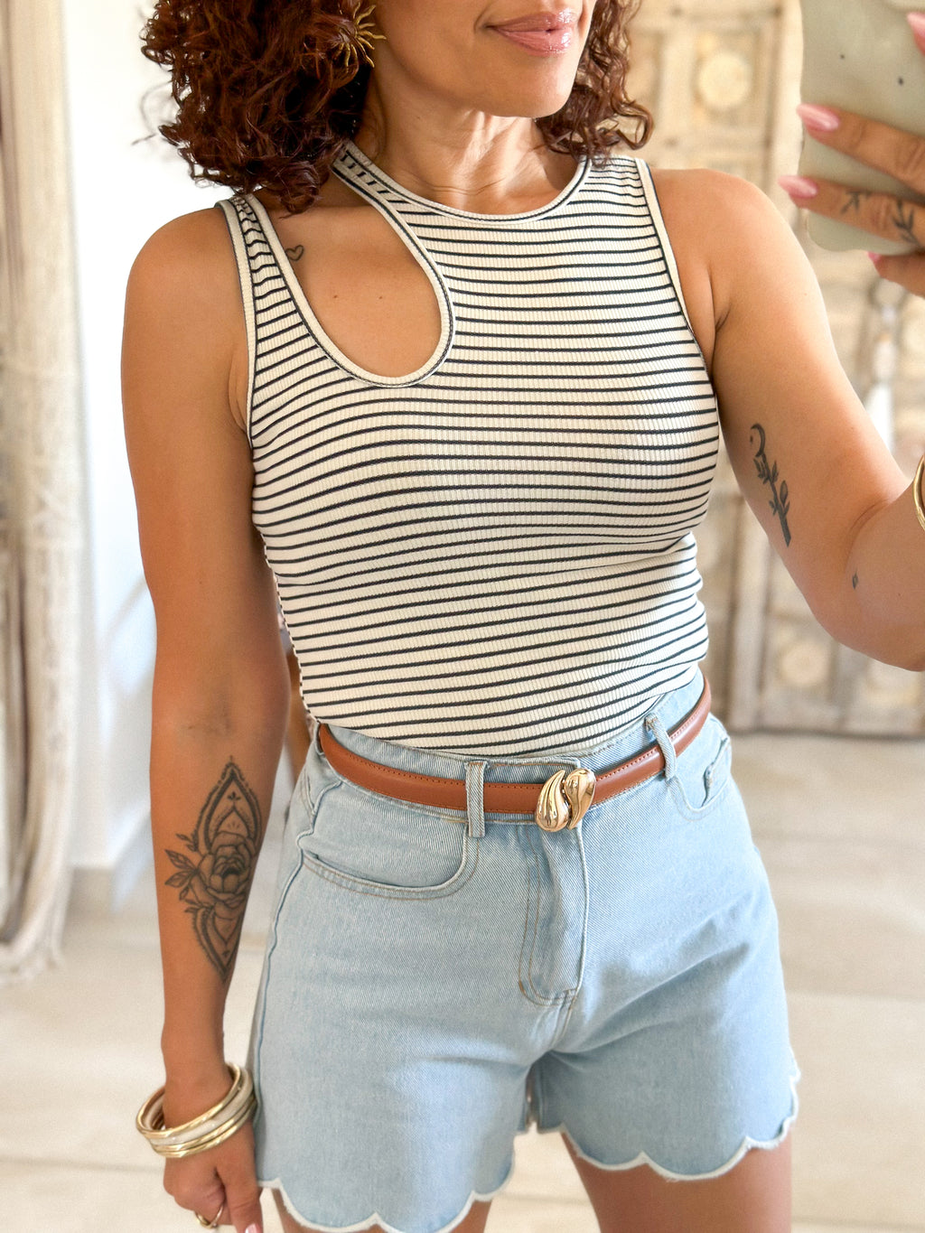 Top Anissa - Rayé marine