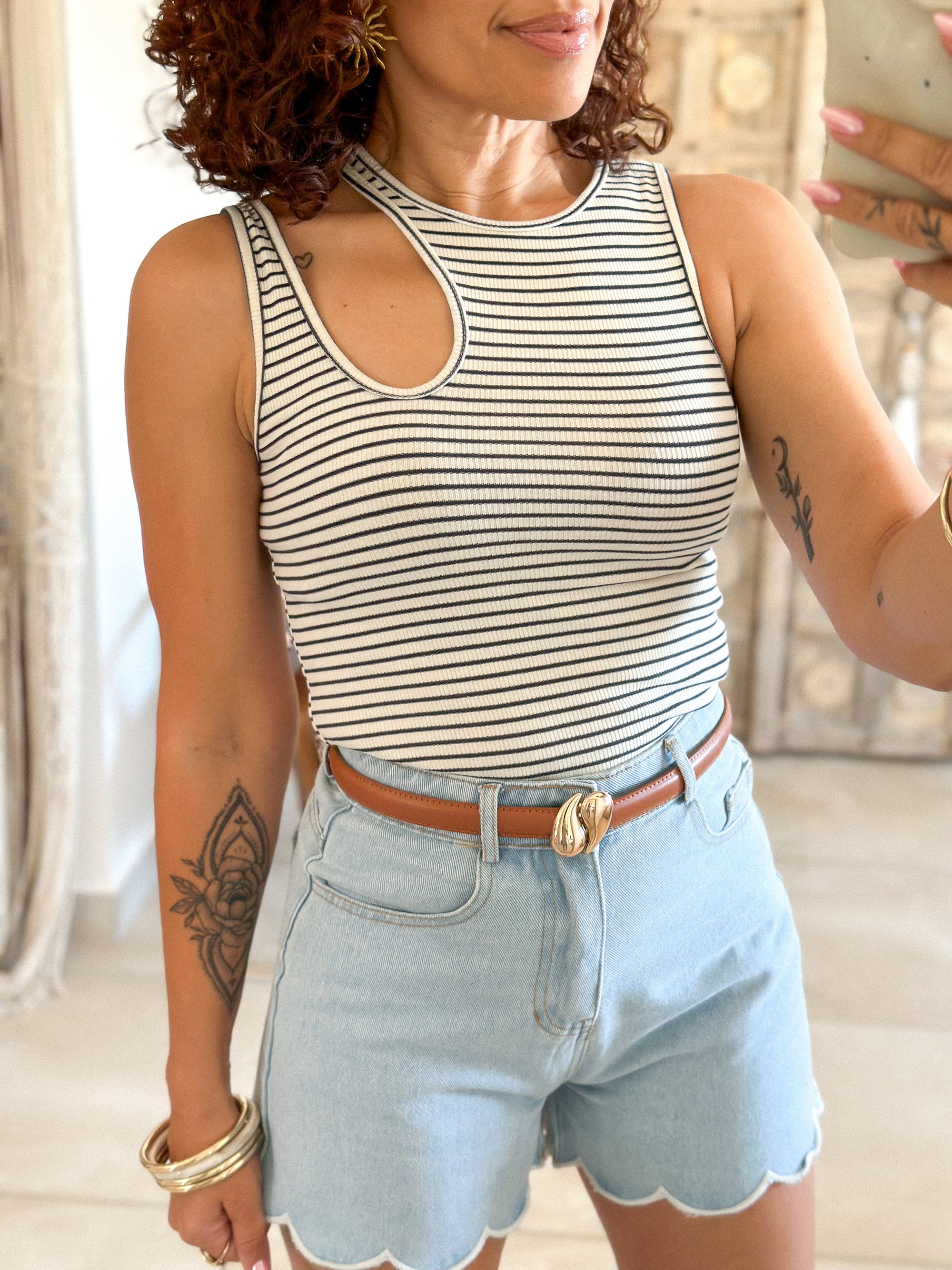 Top Anissa - Rayé marine