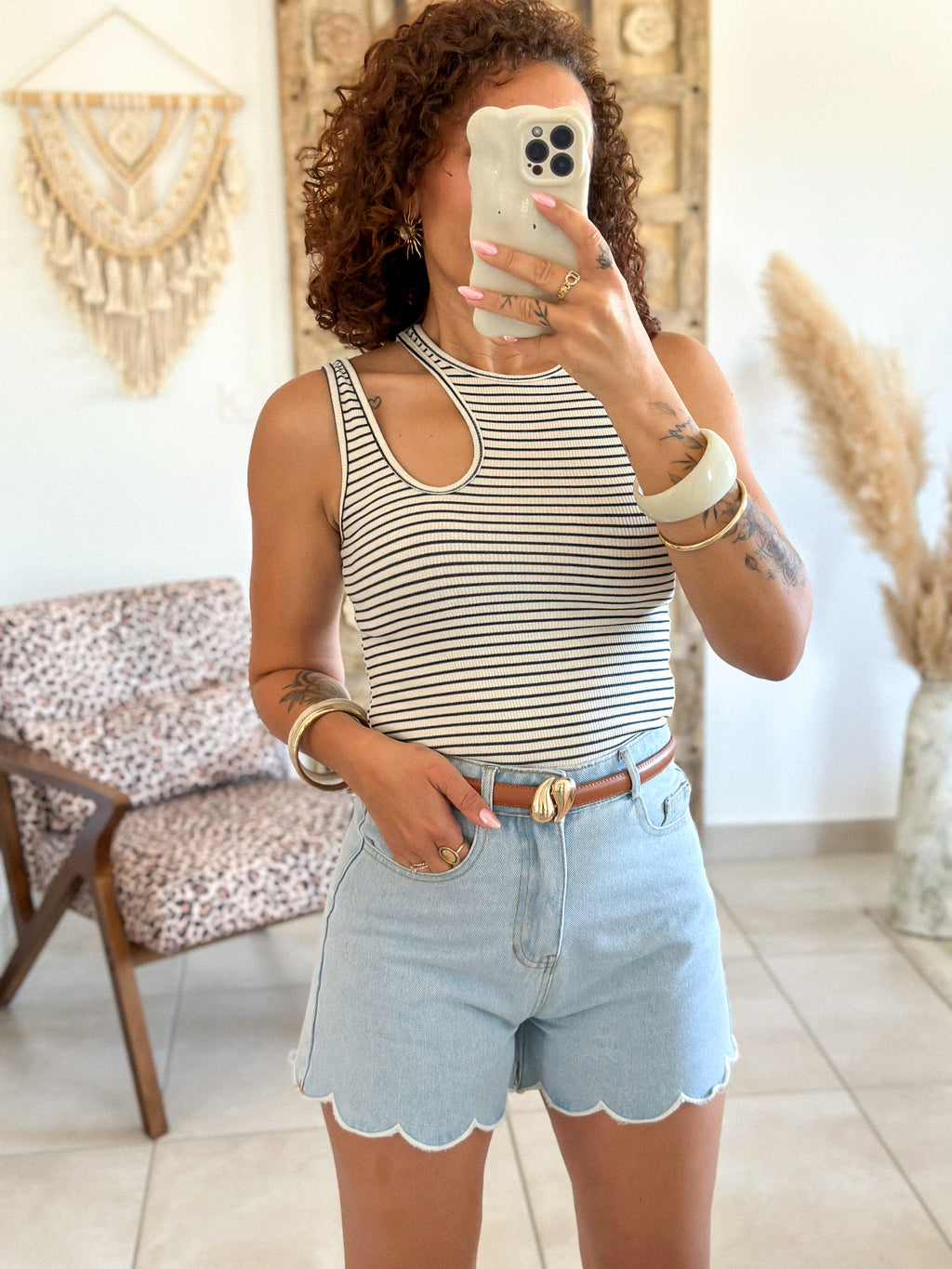 Top Anissa - Rayé marine