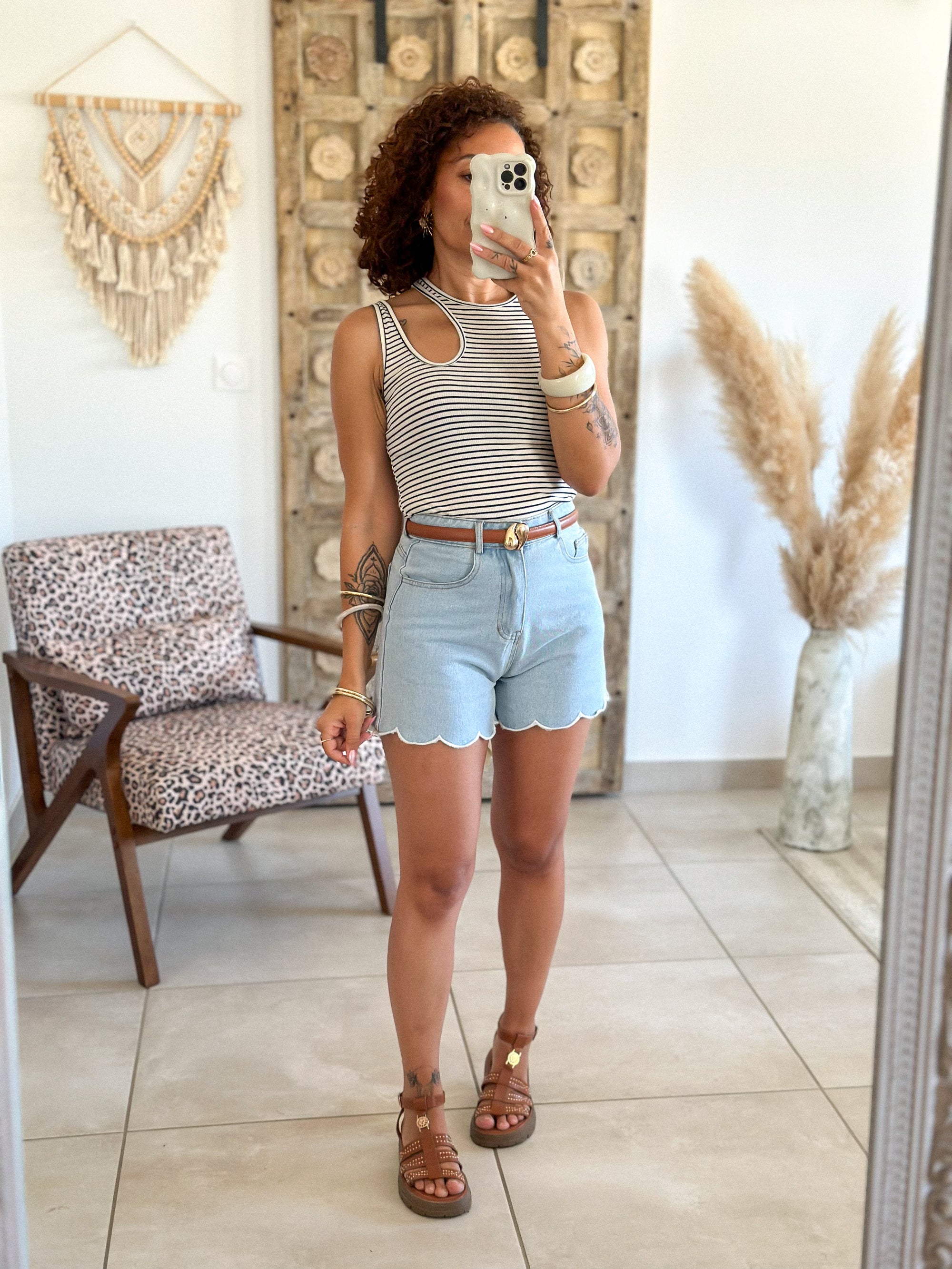 Top Anissa - Rayé marine