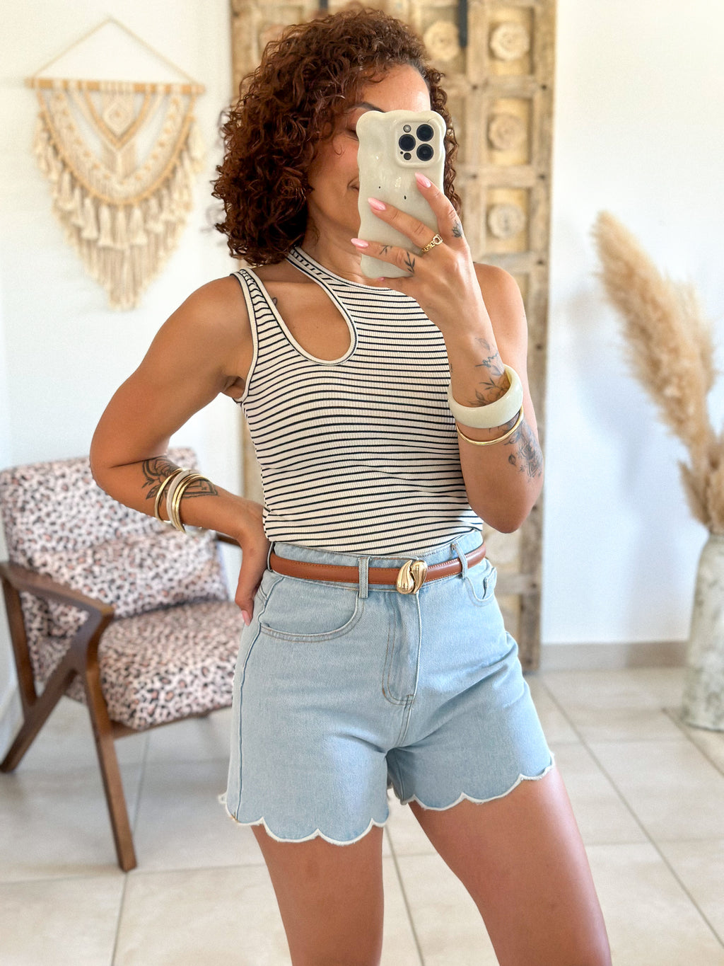 Top Anissa - Rayé marine
